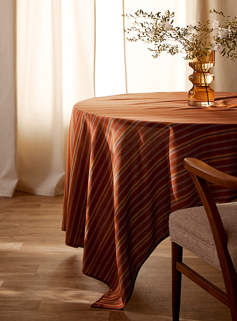 Simons Maison Patterned Brown Fall stripes tablecloth