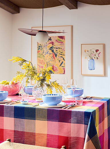 La nappe carreaux color&eacute;s