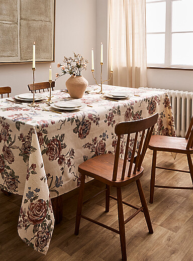 Touch of linen country flowers tablecloth