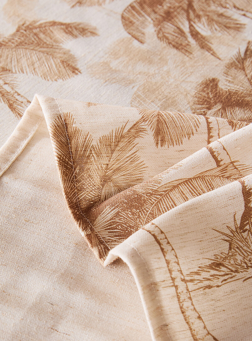 Simons Maison: La nappe superbes palmiers touche de lin &Eacute;cru - Lin