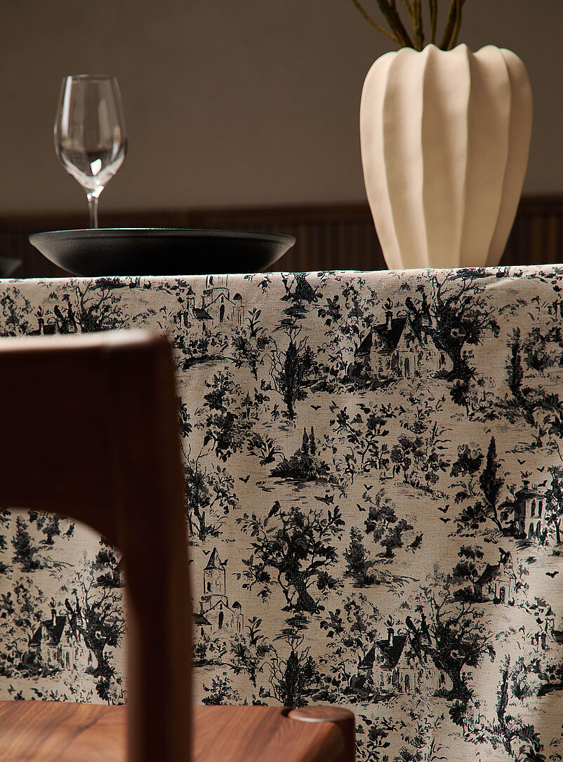 Simons Maison: La nappe frisson gothique touche de lin <b>Collection d'Halloween</b> Assorti