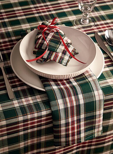 Traditional plaid napkins Set of 2 <b>Christmas Collection</b>