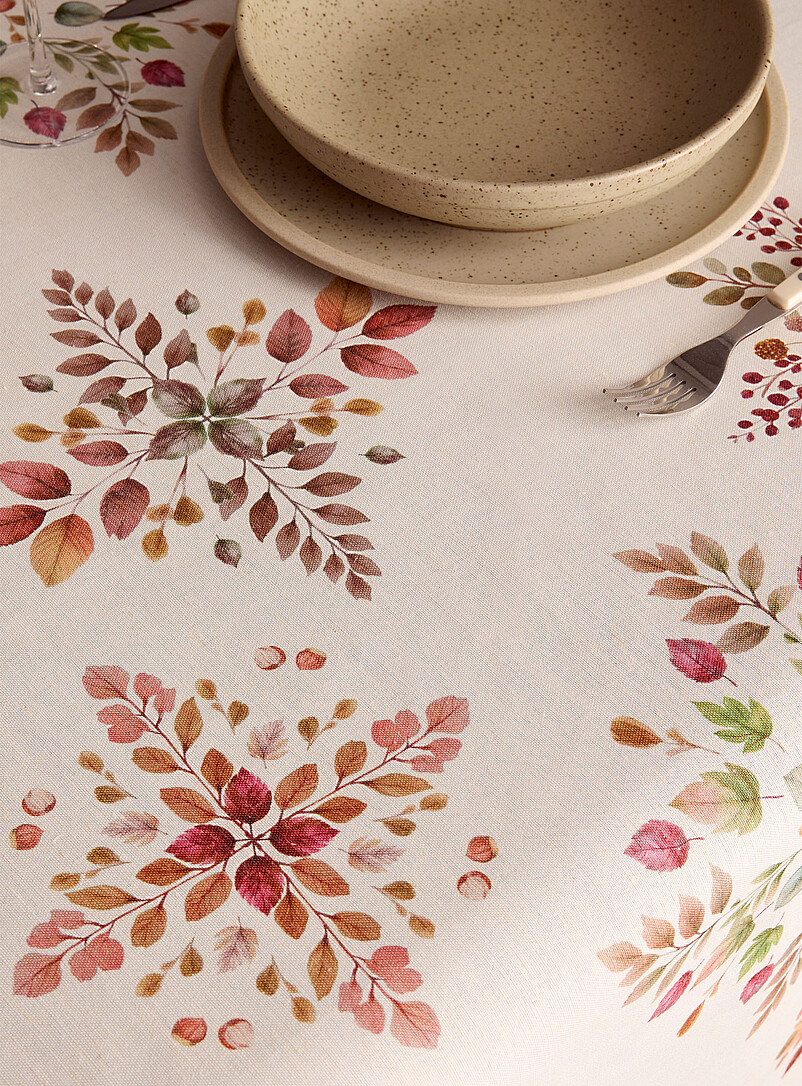Autumn leaves touch of linen tablecloth product image 2