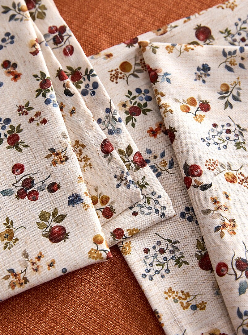 Orchard fruit and flowers touch of linen napkins Set of 2 product image 2