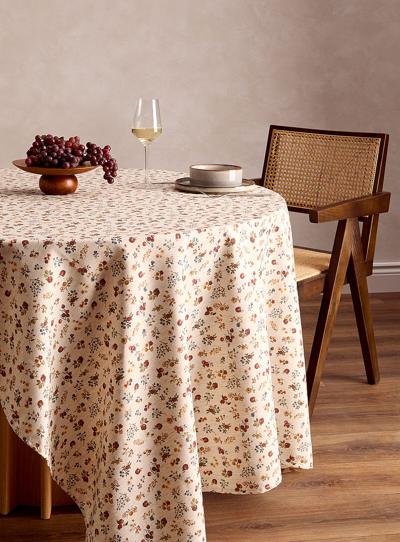 Orchard fruit and flowers touch of linen tablecloth product image (primary)