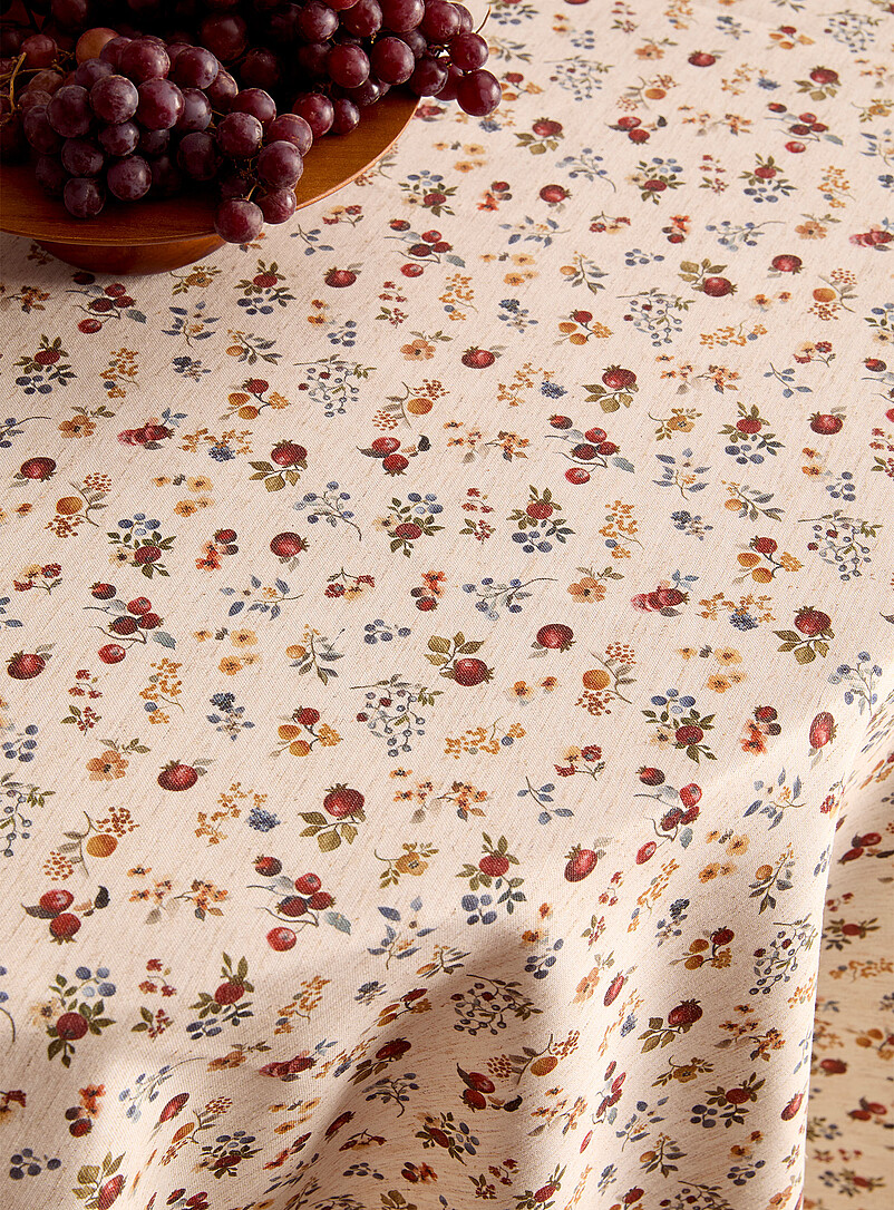 Orchard fruit and flowers touch of linen tablecloth product image 2