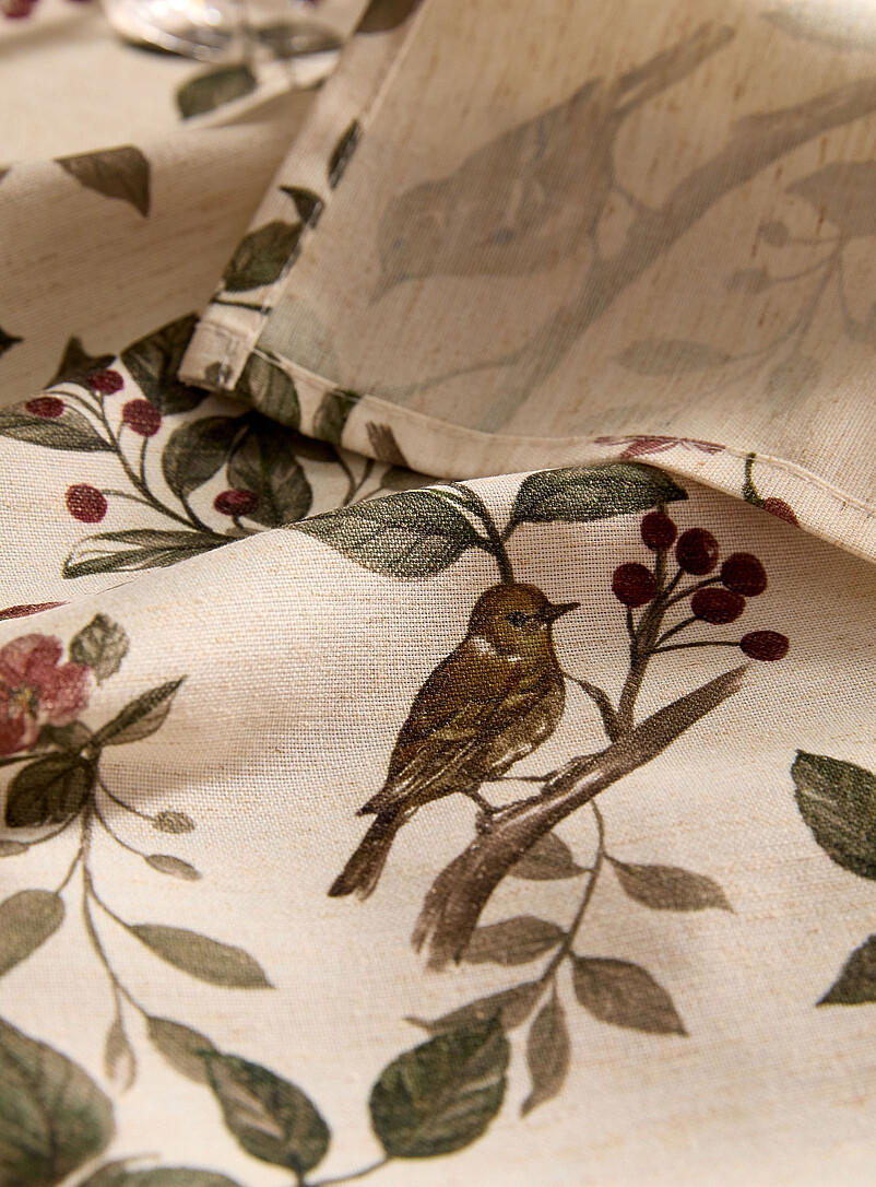 Touch of linen birds in nature napkins Set of 2 product image 2