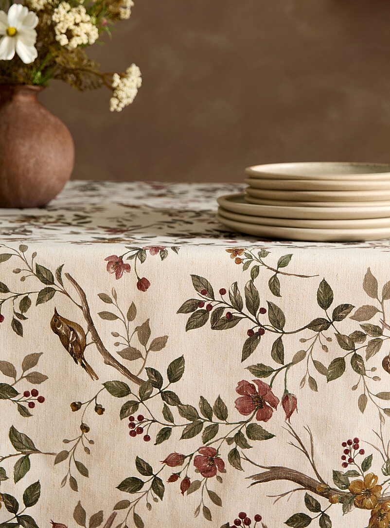 Touch of linen birds in nature tablecloth product image 2