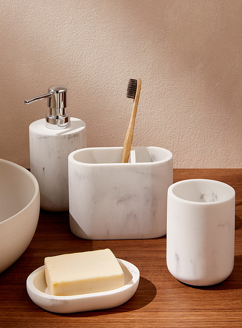 Simons Maison Assorted White faux-marble accessories