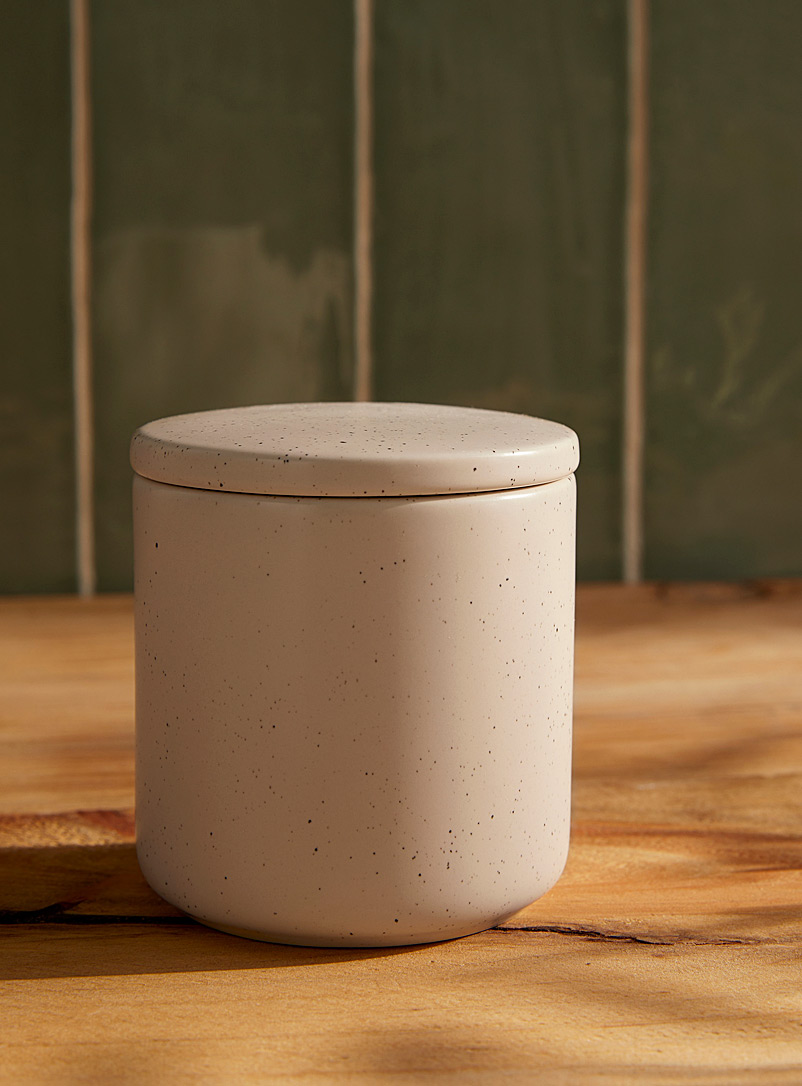 Simons Maison Cream Beige Speckled sand-coloured decorative jar