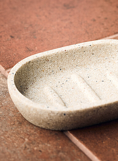 Sand-coloured soapdish