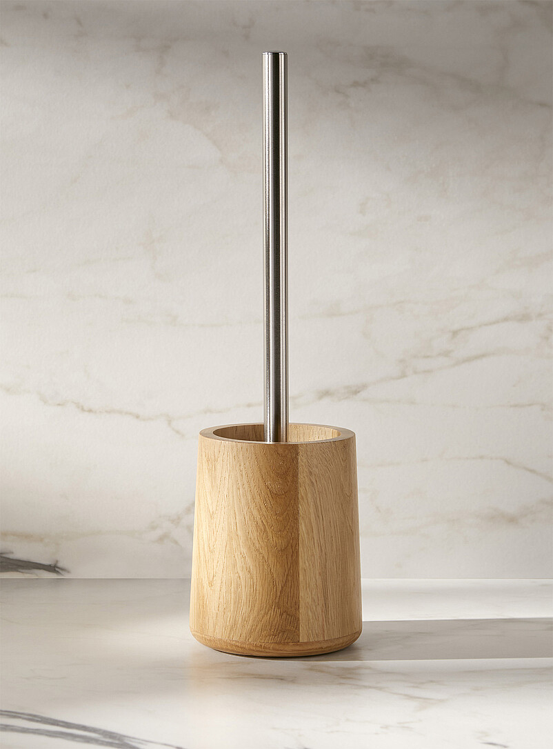 Oak wood toilet brush product image (primary)