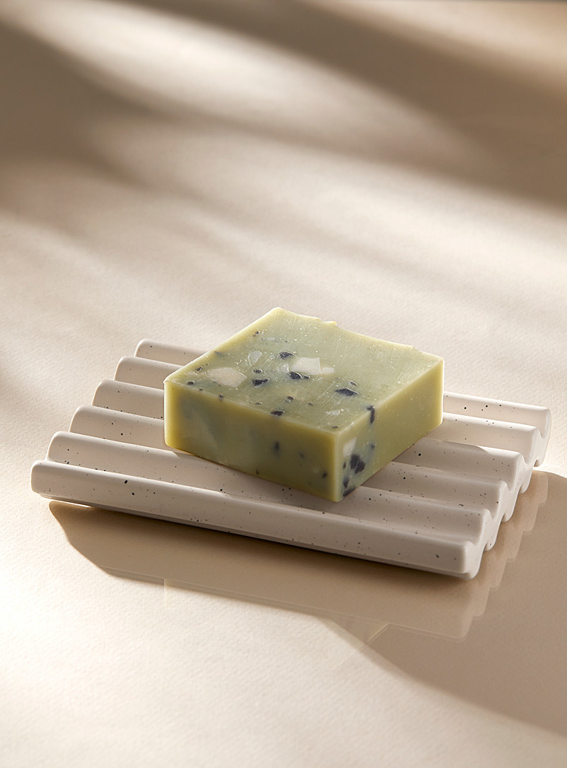 Speckled grooves large soap dish product image (primary)