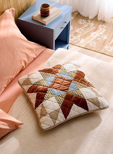 Classic fall patchwork removable-cover cushion 50 x 50 cm