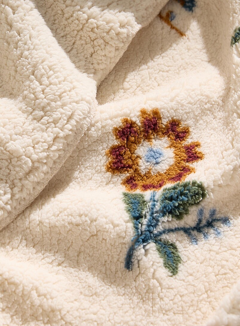 Fall flowers high-pile fleece throw 130 x 160 cm product image 2