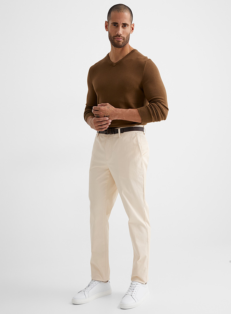 Le 31 Tan Organic stretch cotton chinos Stockholm fit - Slim for men