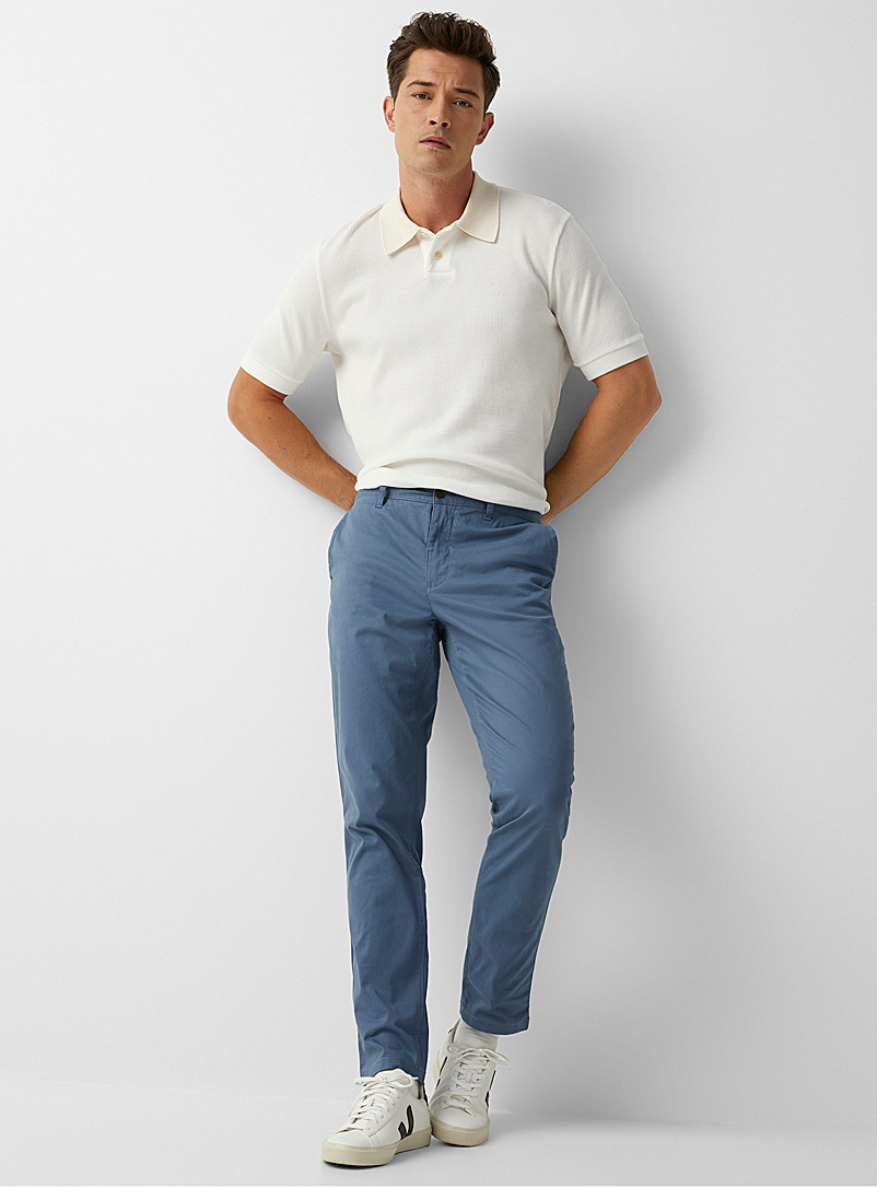 Le 31 Slate Blue Stretch organic cotton chinos Stockholm fit - Slim for men