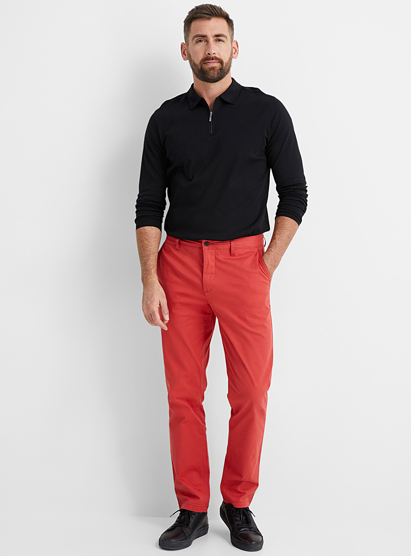 Le 31 Light Red Organic stretch cotton chinos Stockholm fit - Slim for men