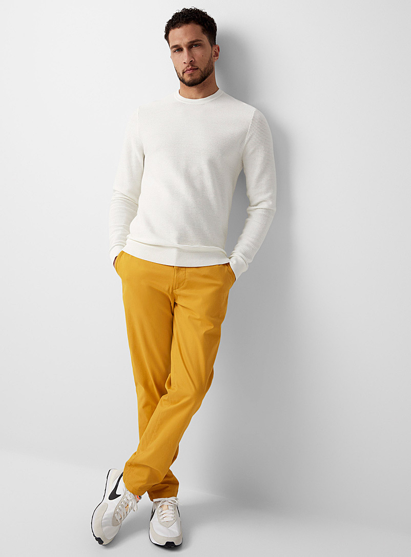 Le 31 Golden Yellow Organic stretch cotton chinos Stockholm fit - Slim for men