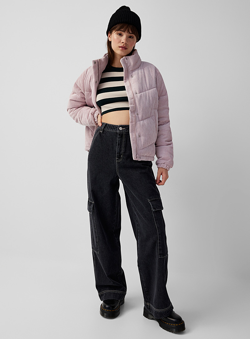 Twik Lilacs Eco-friendly corduroy puffer jacket for women