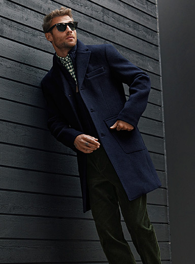 Faux-suede bib overcoat | Le 31 | Shop Men's Overcoats Online | Simons