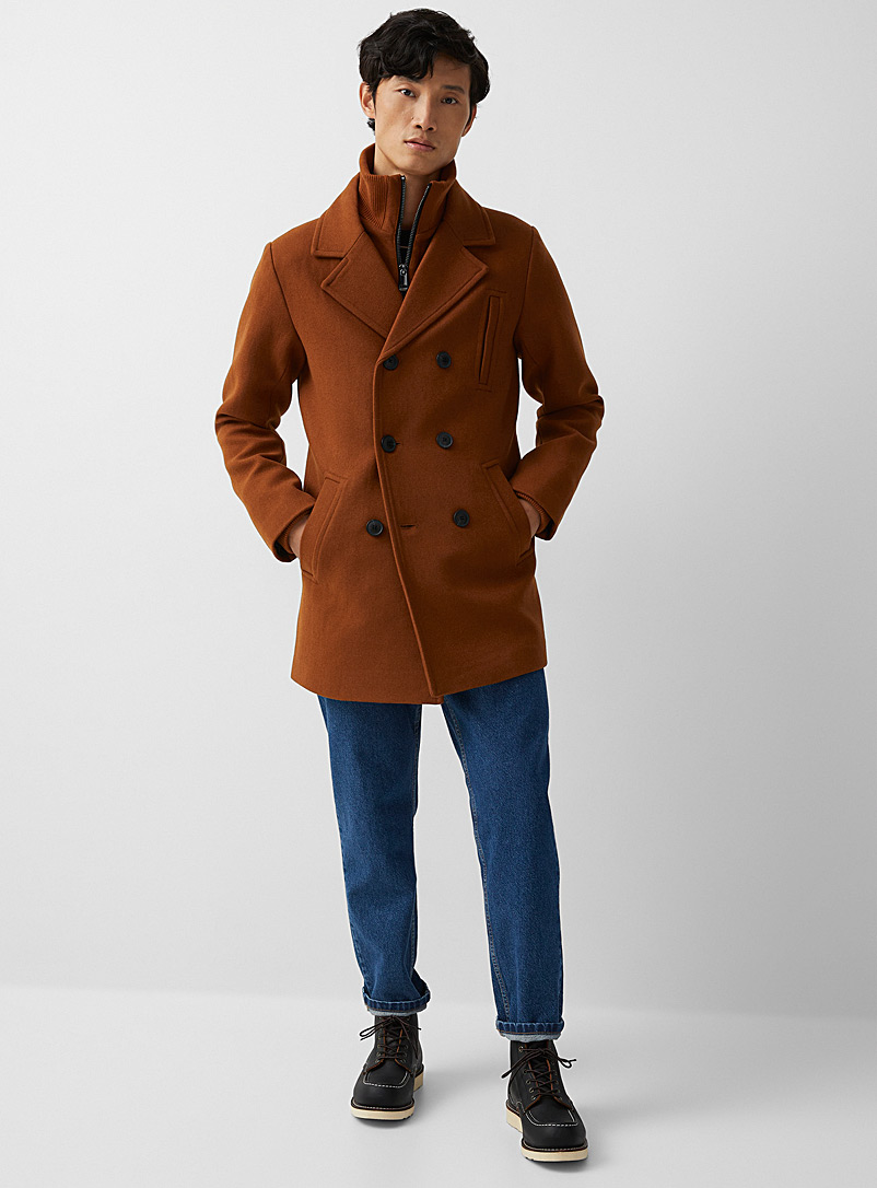 Le 31 Toast Double-breasted recycled wool coat for men
