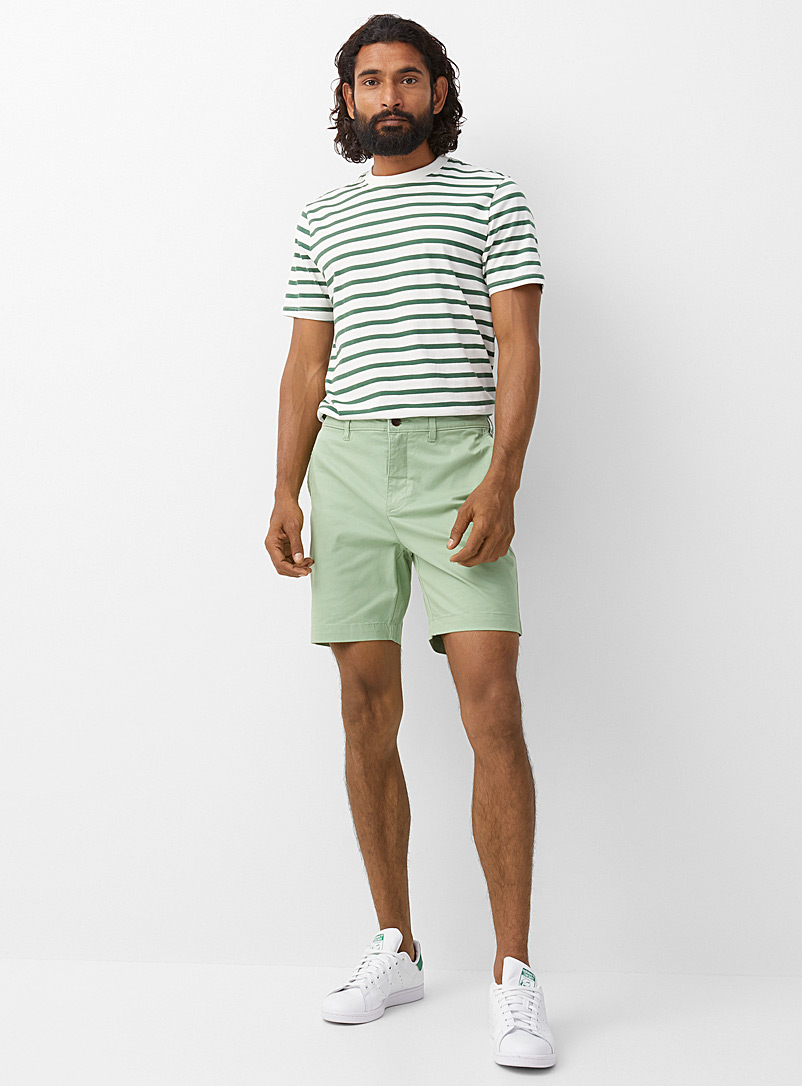 Le 31 Lime Green Organic cotton chino short for men