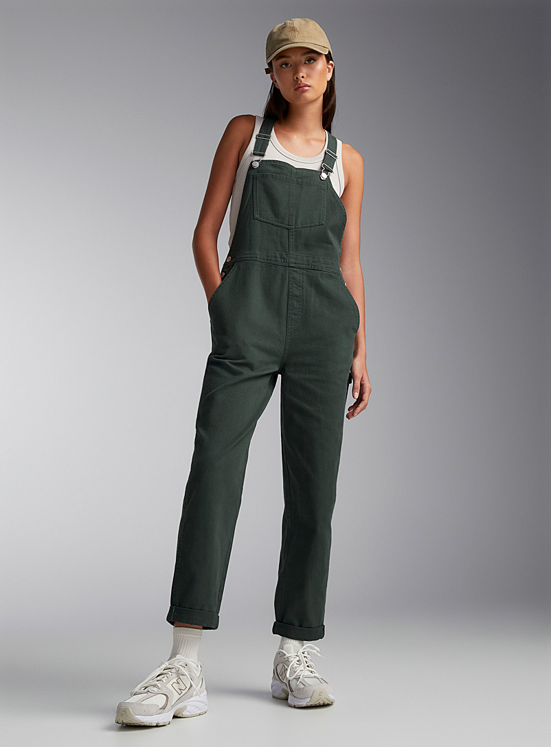 Twik Green Coloured denim carpenter overalls for women