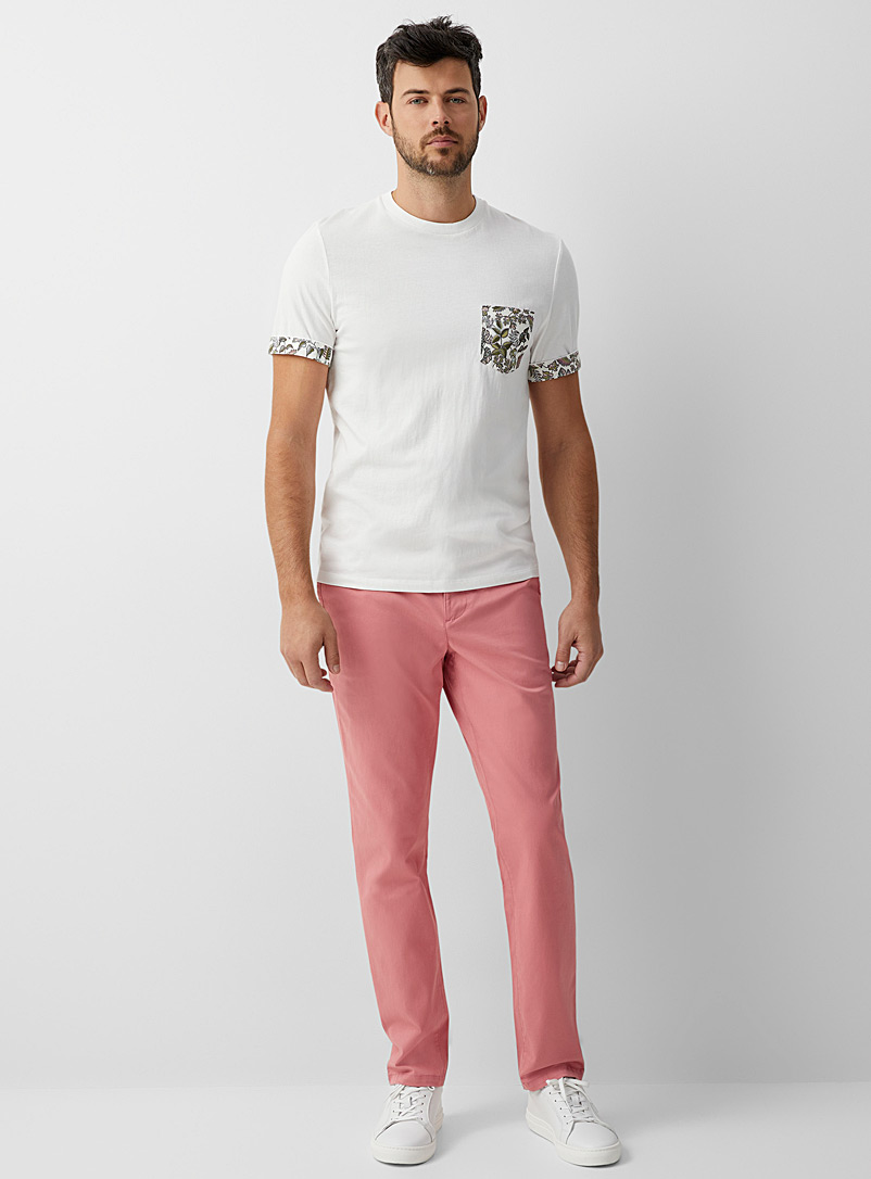 Le 31 Dusky Pink Minimalist stretch chinos Made with Liberty Fabric Stockholm fit - Slim for men