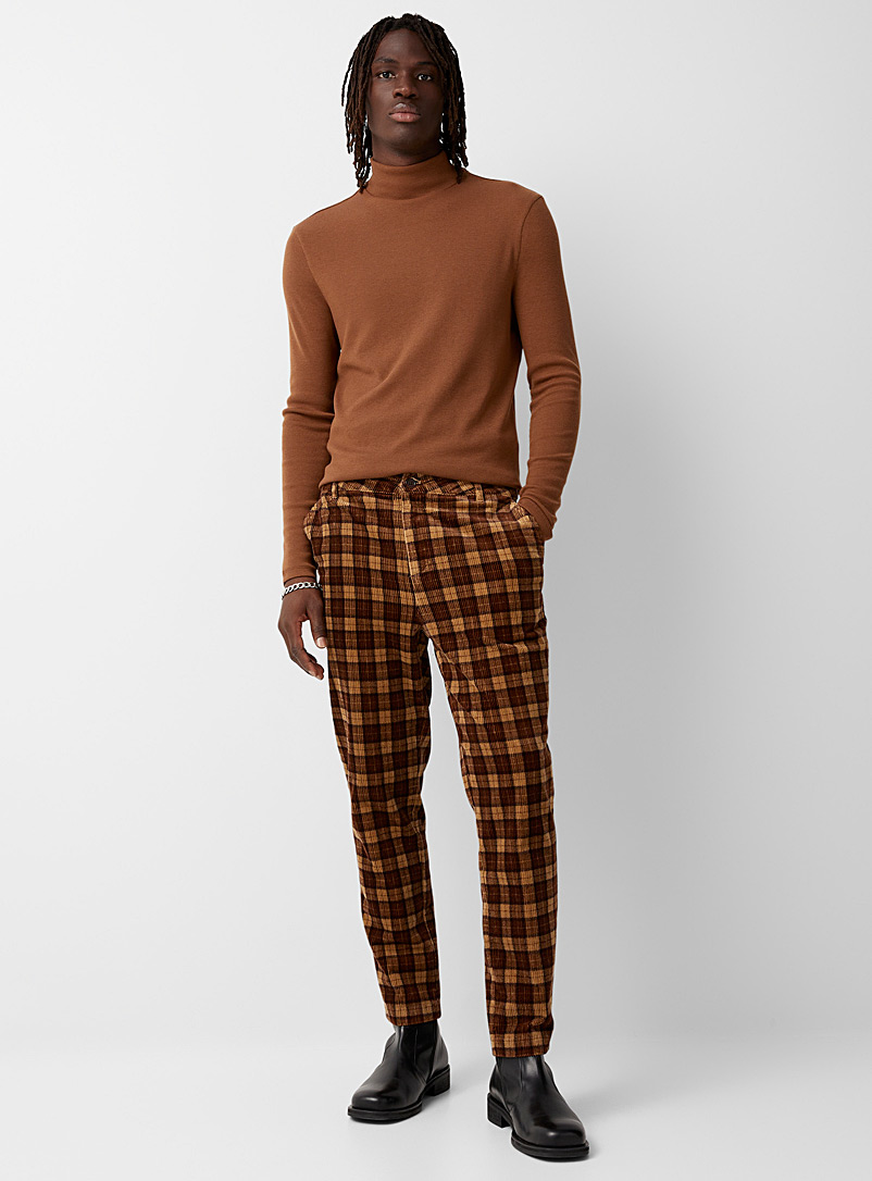 Le 31 Assorted Retro check corduroy pant Seoul fit - Tapered for men