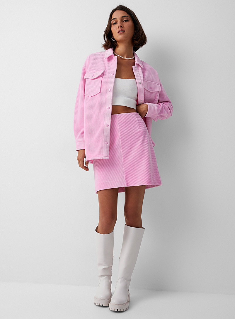 Icône Pink Corduroy V miniskirt for women