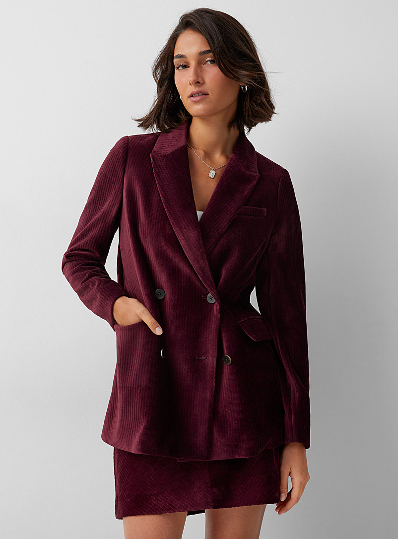 Icône Ruby Red Loose-fit corduroy blazer for women