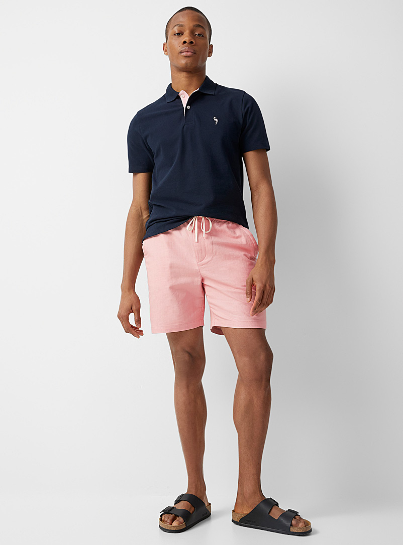 Le 31 Dusky Pink Cotton-linen comfort-waist short for men