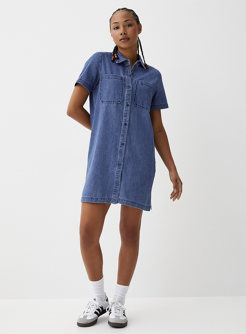 ladies dress jeans Piece Dyed Denim Do Not Iron Maxi Dress Dress Jeans Ladies