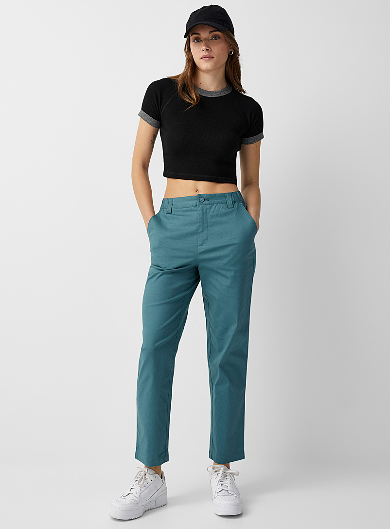 Twik Teal Stretch chinos for women