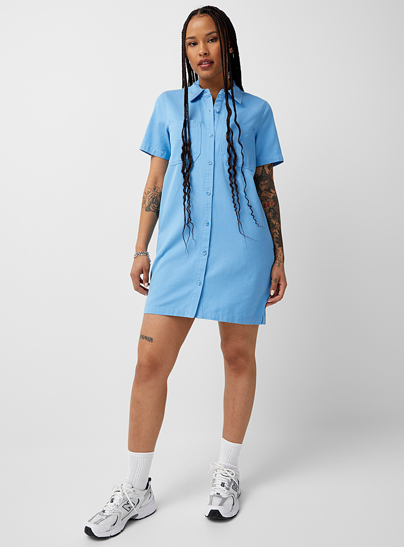 Twik Baby Blue Eco-friendly lyocell shirtdress for women