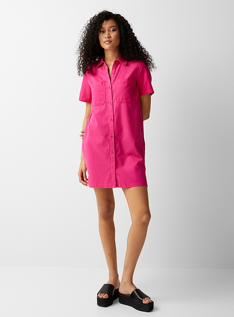 Twik Pink Eco-friendly lyocell shirtdress for women