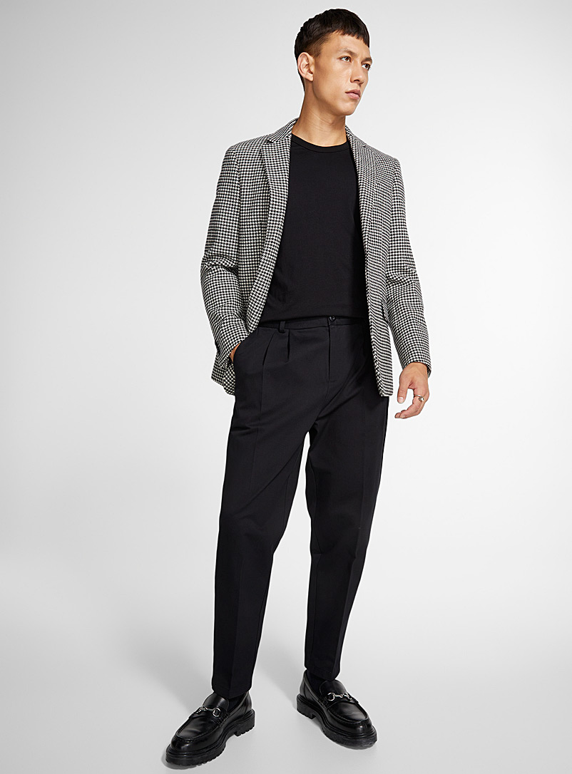 Le 31 Black Pleated twill pant Reykjavik fit - Anti-fit for men