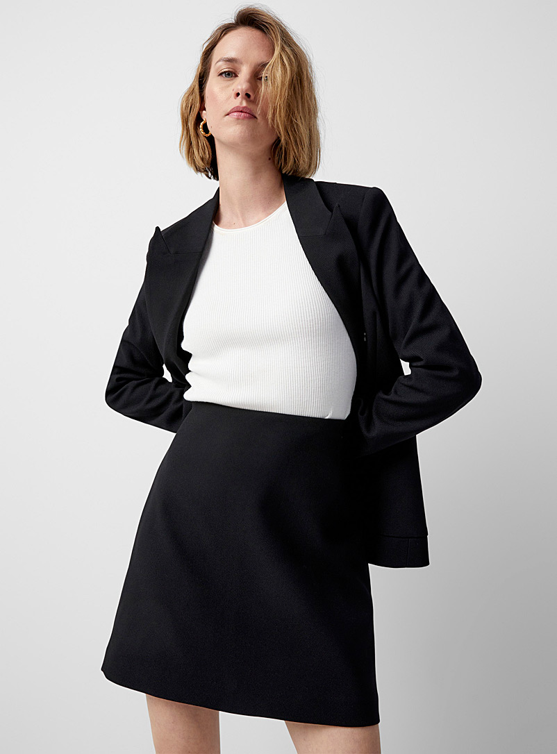 Contemporaine: La jupe courte texture sergée Noir pour femme