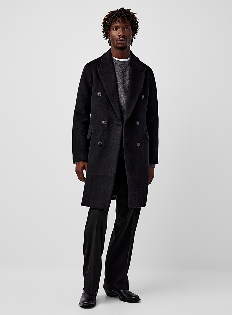 Double-breasted recycled wool overcoat | Le 31 | Shop Men's
