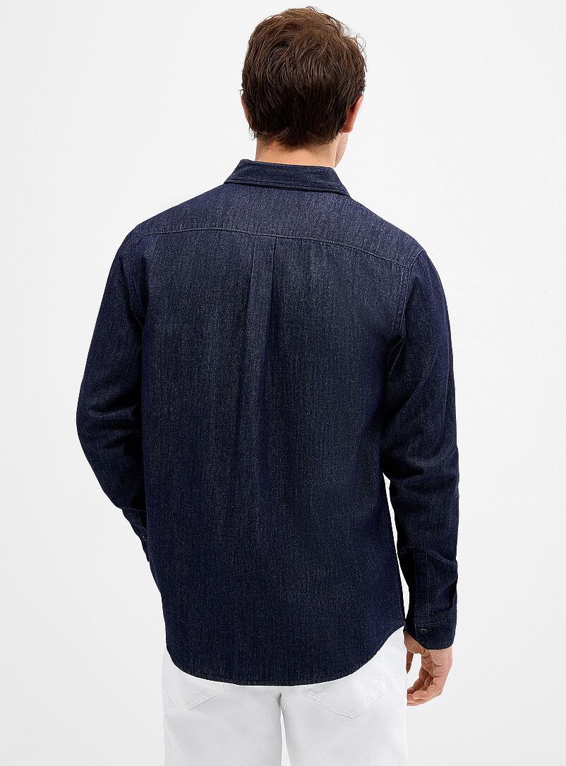 Le 31: La chemise denim &eacute;pur&eacute; <b>Coupe moderne</b> Noir pour homme