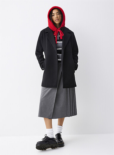Twik: Le manteau feutr&eacute; &agrave; ceinture Oxford pour femme