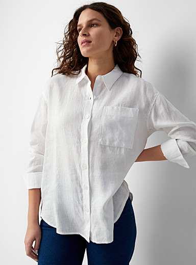 Patch pocket organic linen shirt | Contemporaine | | Simons