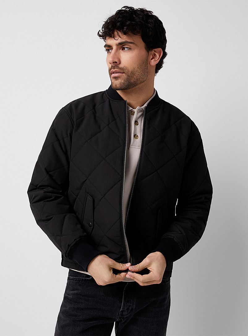 Le 31 Black Diamond-quilted jacket for men