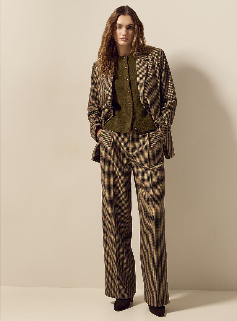 Women Wide Leg Pant Solid Woven