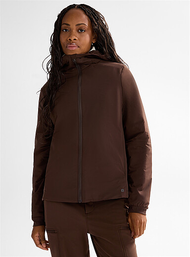 I.FIV5: La veste isol&eacute;e &agrave; capuche Isolant biosourc&eacute; Sorona Chocolat - Espresso pour femme
