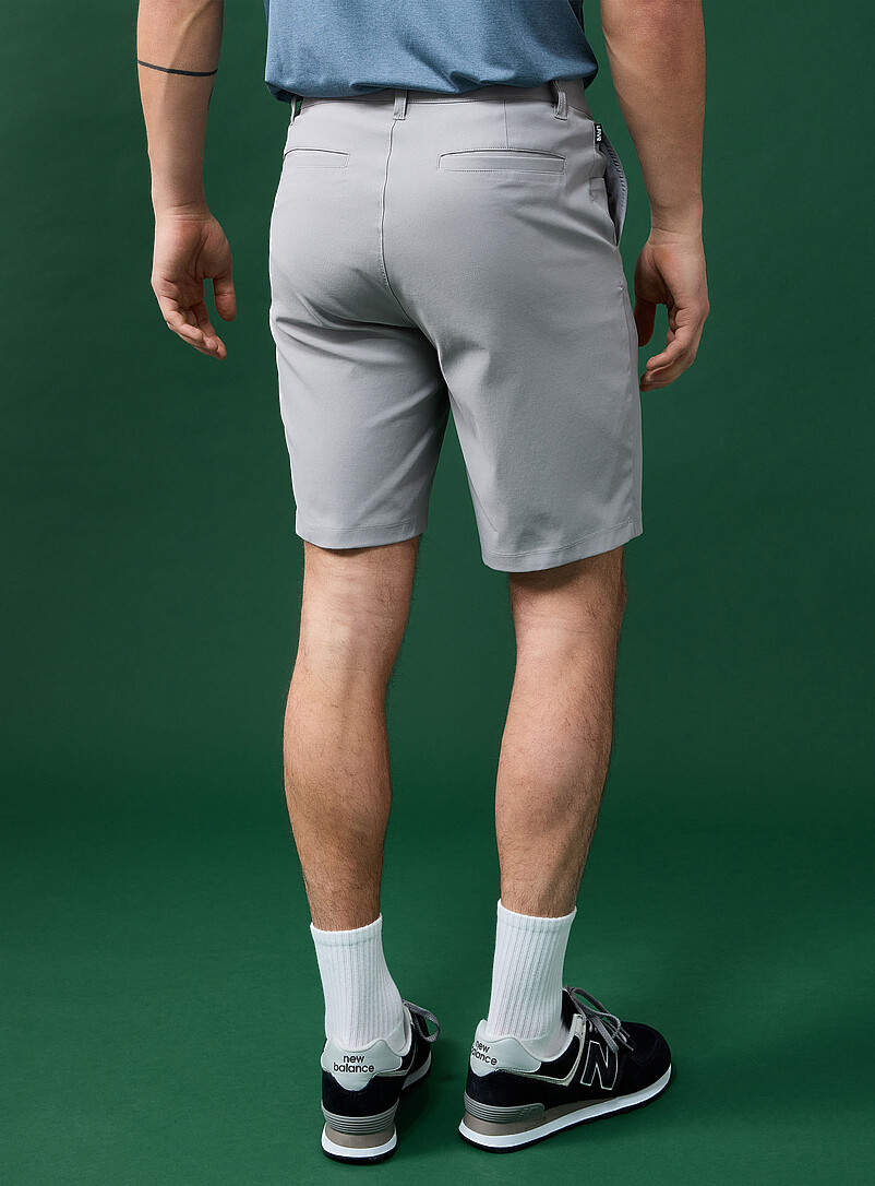 I.FIV5: Le short de golf uni Longueur 9 po Vert fonc&eacute; - Mousse pour homme