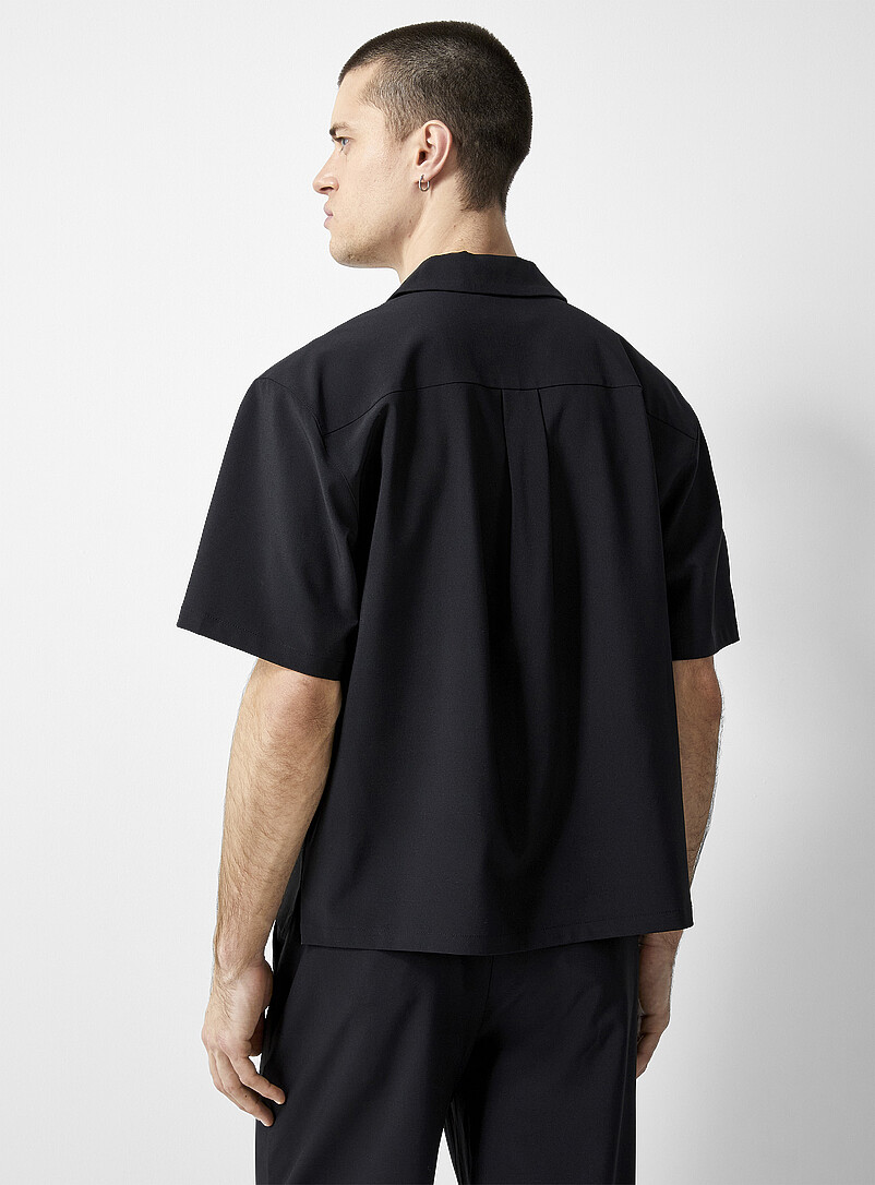 Le 31: La chemise col ouvert moderne <b>Coupe confort</b> Vert fonc&eacute; - Mousse pour homme