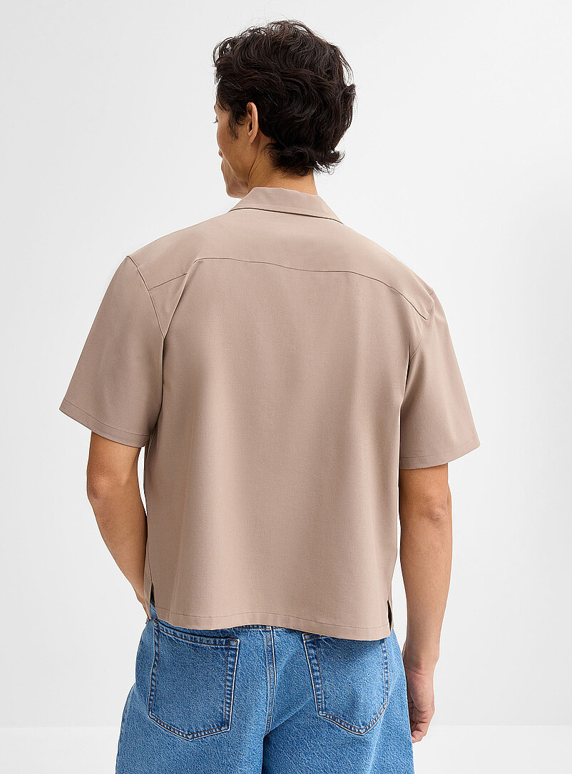 Le 31: La chemise col ouvert moderne <b>Coupe confort</b> Vert fonc&eacute; - Mousse pour homme