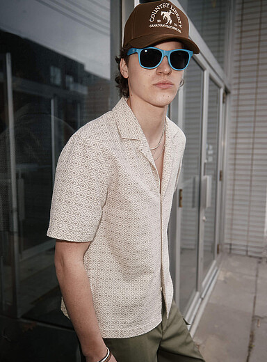 La chemise cabana textur&eacute;e motif losanges